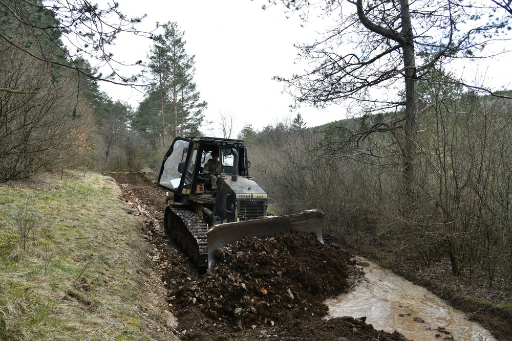 Engineers Combine Road Building