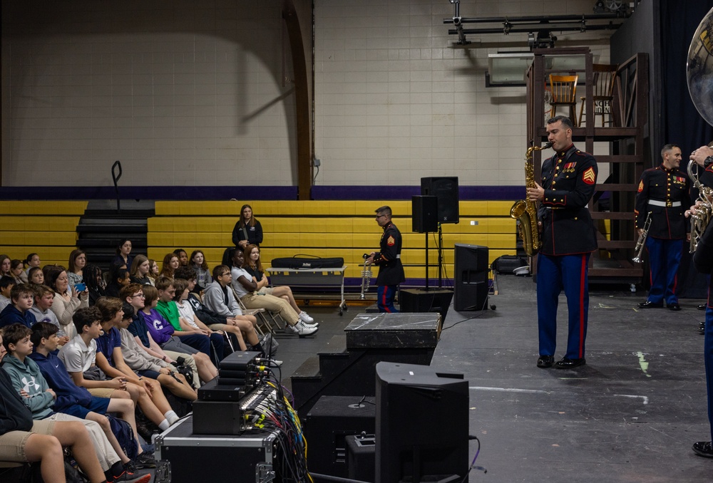 Quantico Marine Corps Brass Band visits Norfolk Christian Schools