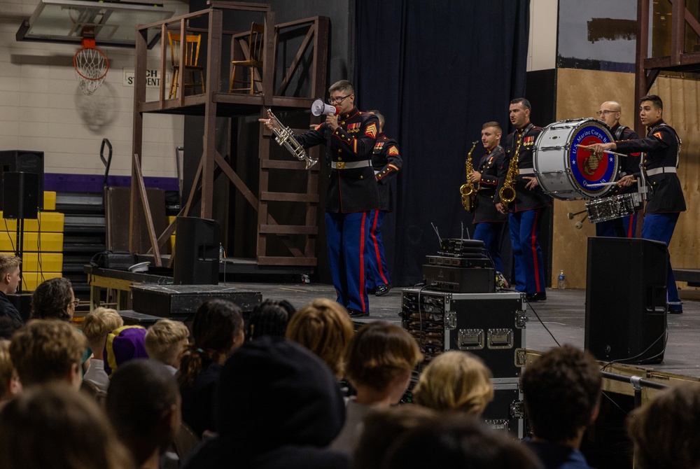 Quantico Marine Corps Brass Band visits Norfolk Christian Schools