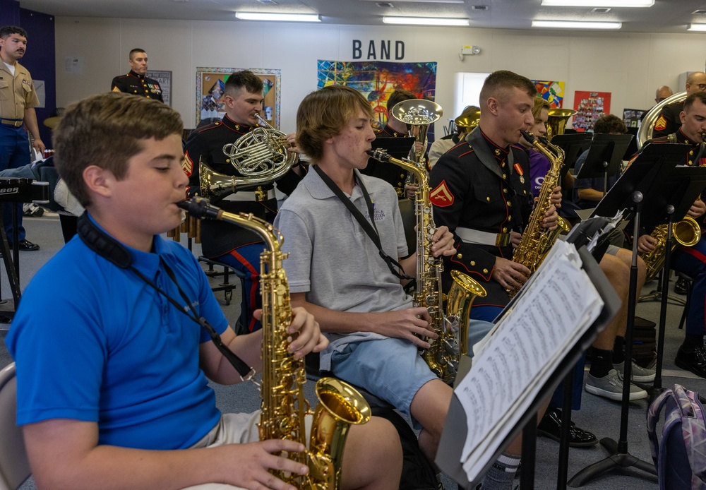 Quantico Marine Corps Brass Band visits Norfolk Christian Schools