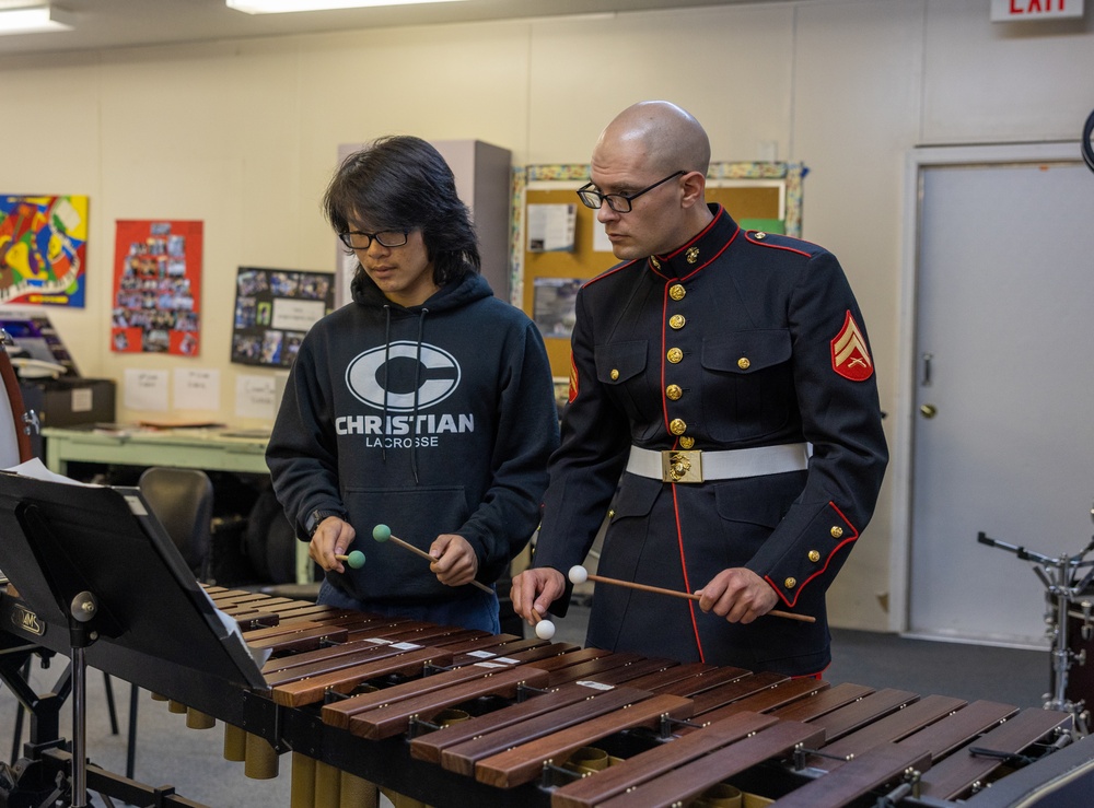 Quantico Marine Corps Brass Band visits Norfolk Christian Schools