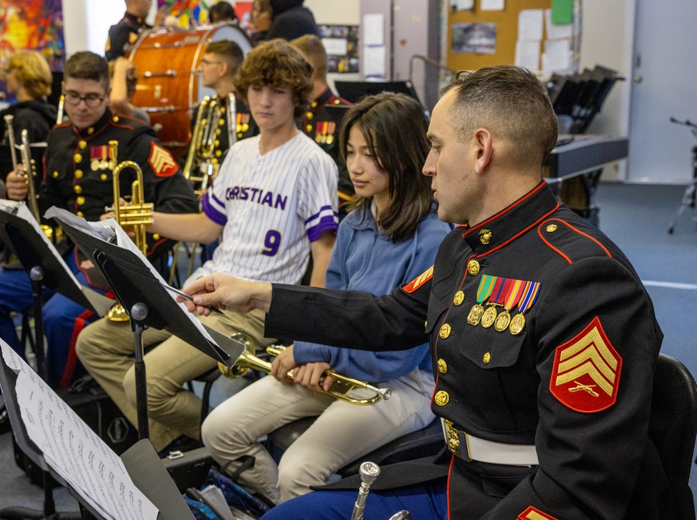 Quantico Marine Corps Brass Band visits Norfolk Christian Schools