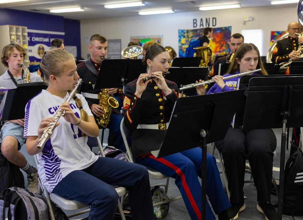 Quantico Marine Corps Brass Band visits Norfolk Christian Schools