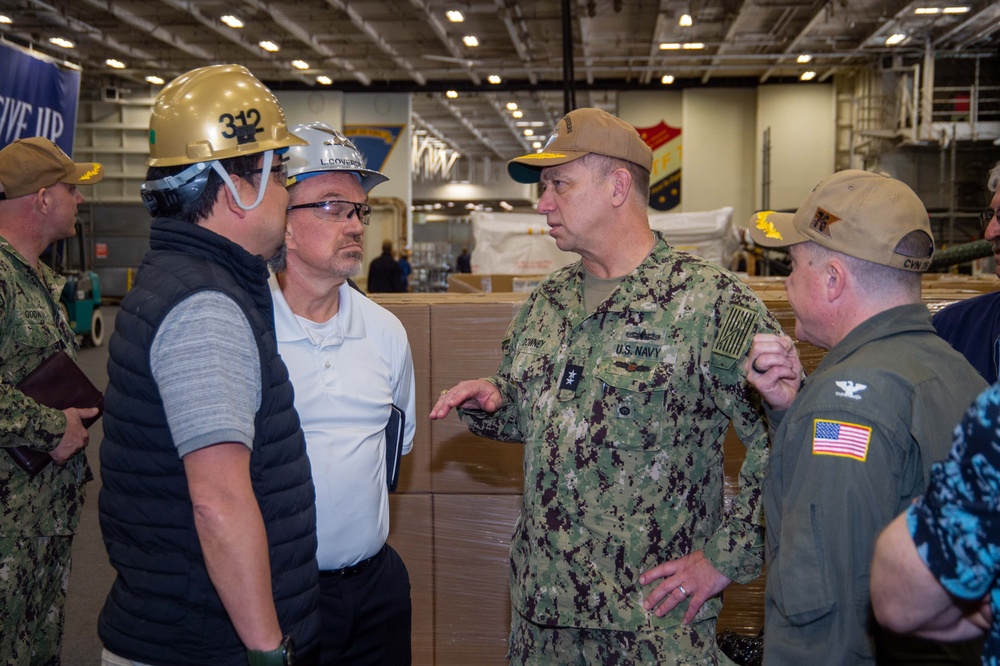 USS Ronald Reagan (CVN 76) Sailors host tour for Program Executive Officer for Aircraft Carriers