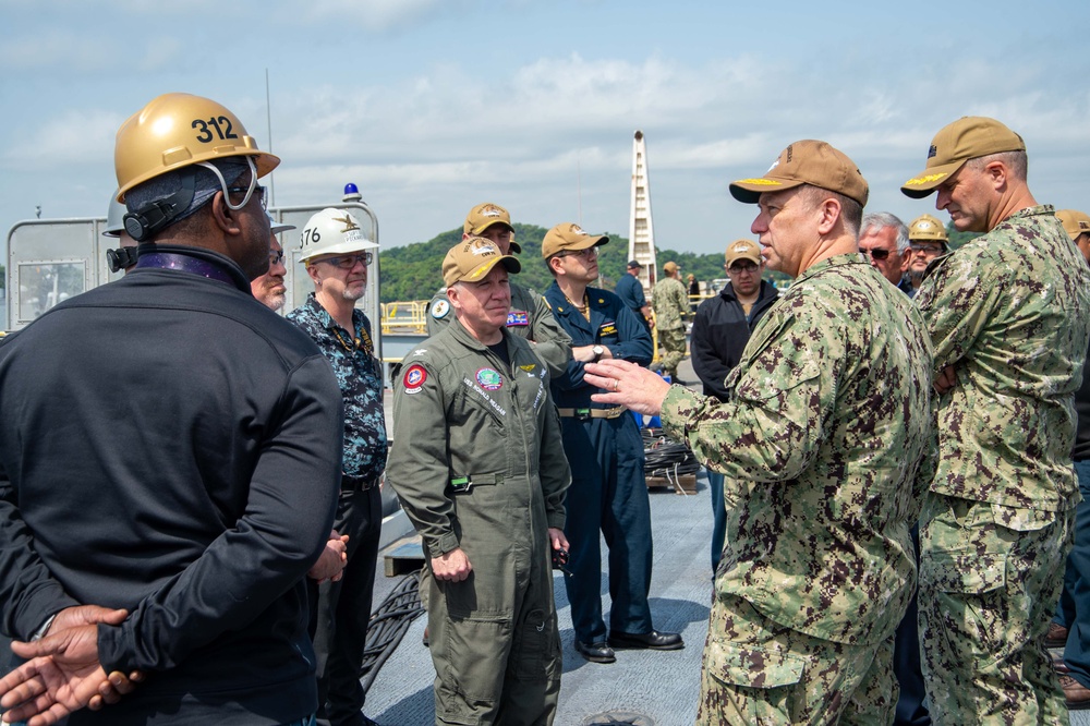 USS Ronald Reagan (CVN 76) Sailors host tour for Program Executive Officer for Aircraft Carriers