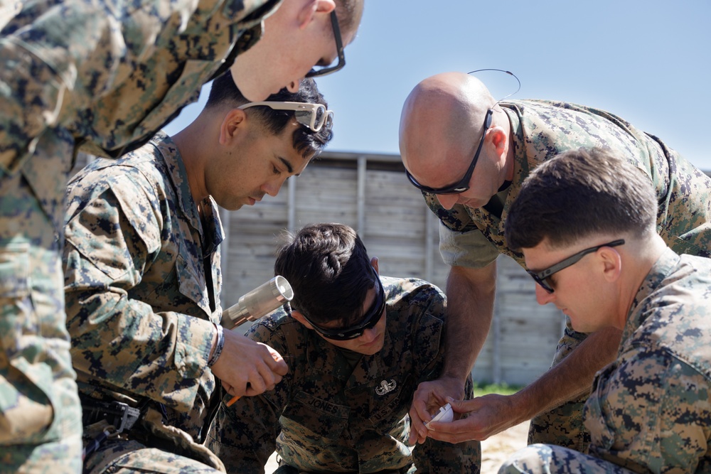 Marines with Explosive Ordnance Disposal Company Conduct Targeting Training