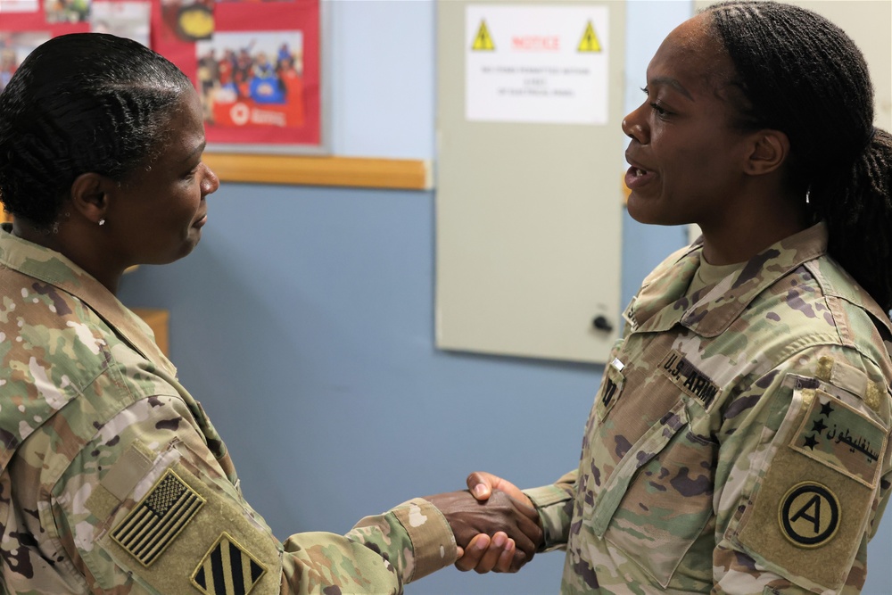 Army Inspector General LTG Donna Martin at Camp Arifjan, Kuwait, April, 2023