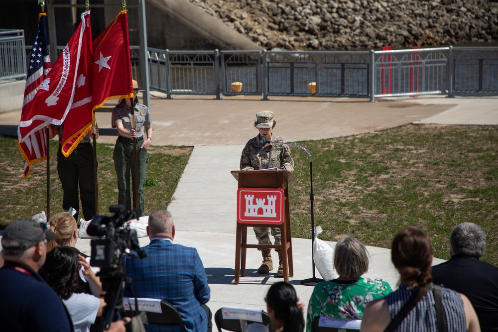 MG Holland Speaks at Locks and Dam 14 Mooring Cell Groundbreaking Ceremony