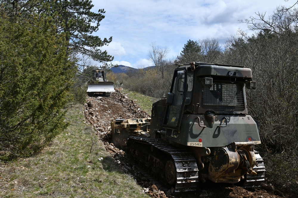 Engineers Combine Road Building