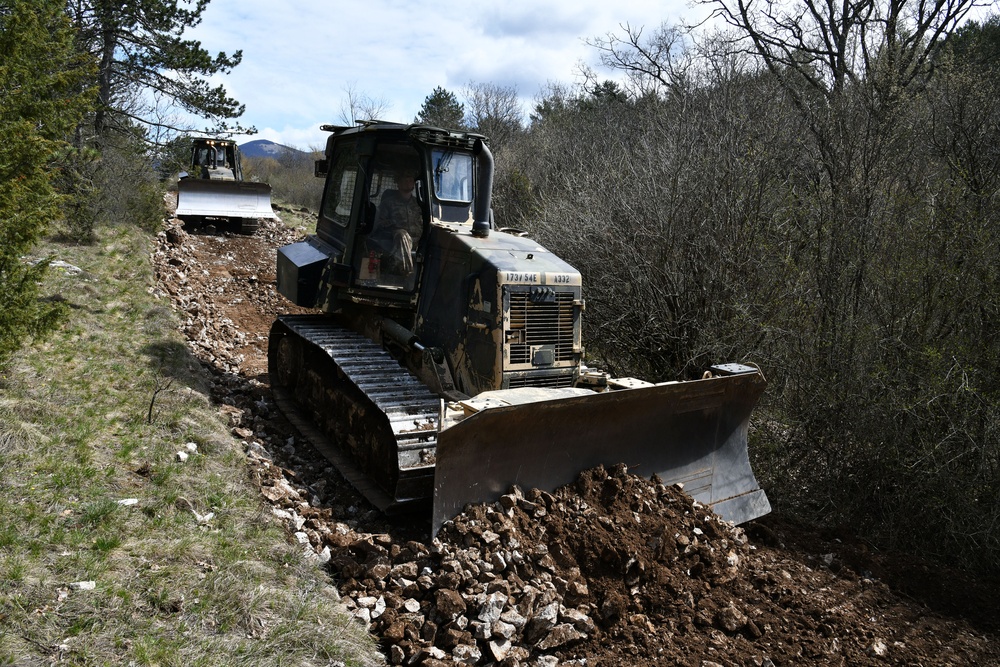 Engineers Combine Road Building