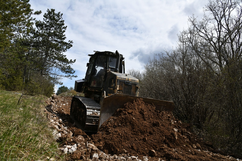 Engineers Combine Road Building