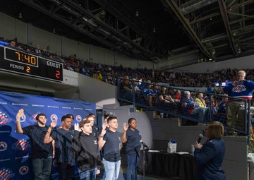 Recruiters participate in Rochester, NY hockey game