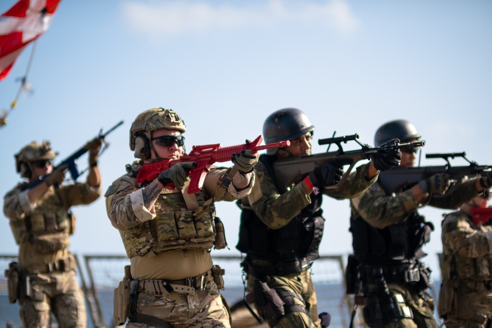 Coast Guard, Navy train with Cabo Verde Marines and Coast Guard members aboard USS Bulkeley in Africa