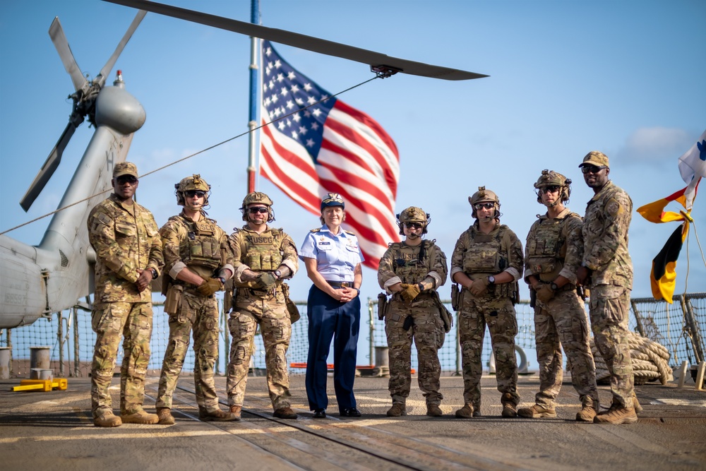 Coast Guard, Navy train with Cabo Verde Marines and Coast Guard members aboard USS Bulkeley in Africa