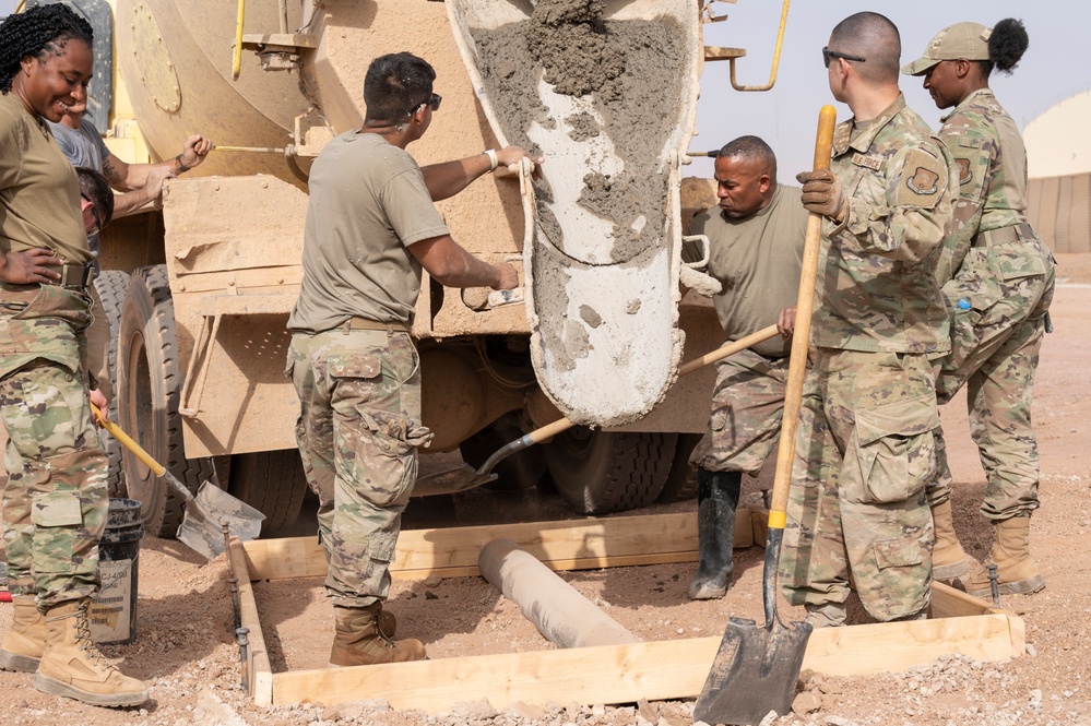 724th EABS CE Flight preps for rainy season