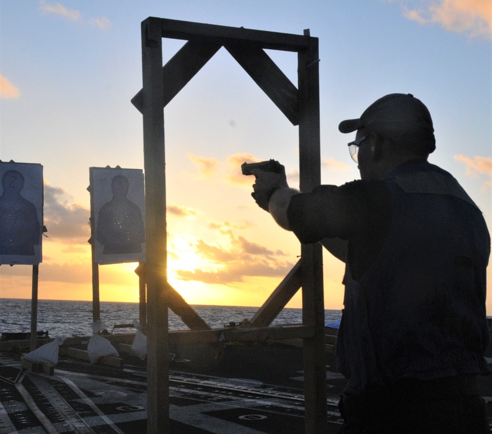 USS William P. Lawrence (DDG 110) Conducts Small Arms Shoot