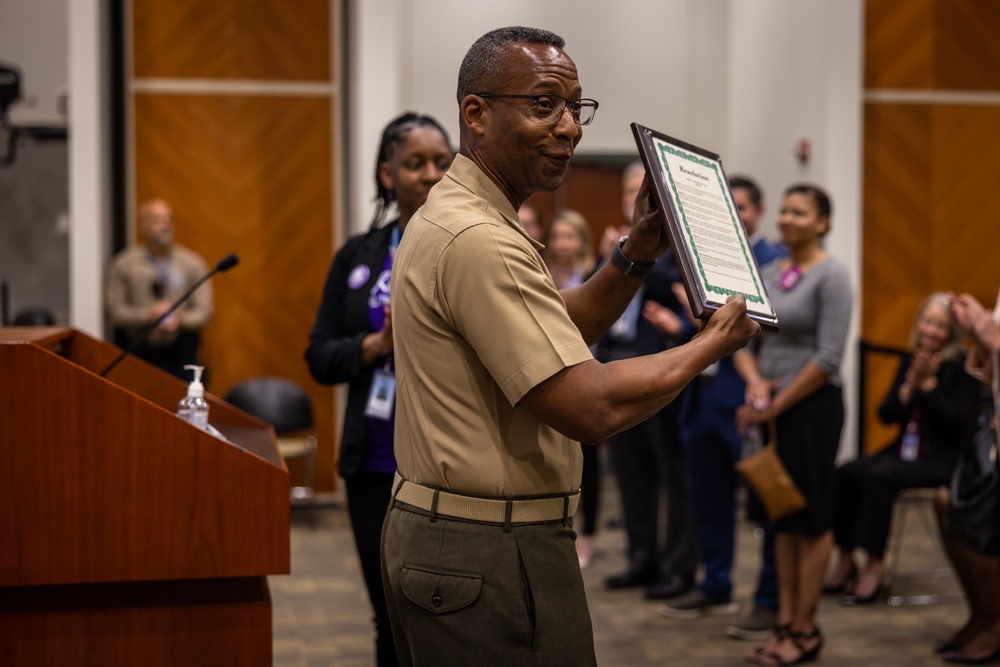 Col. Michael Brooks attends the Month of the Military Child Proclamation