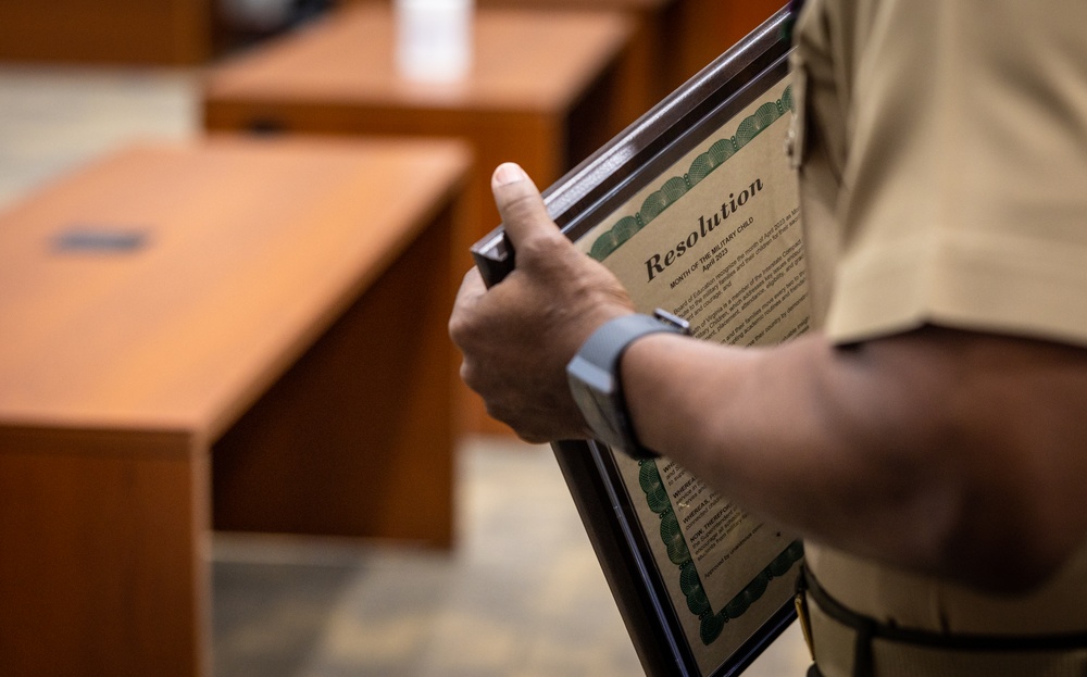 Col. Michael Brooks attends the Month of the Military Child Proclamation