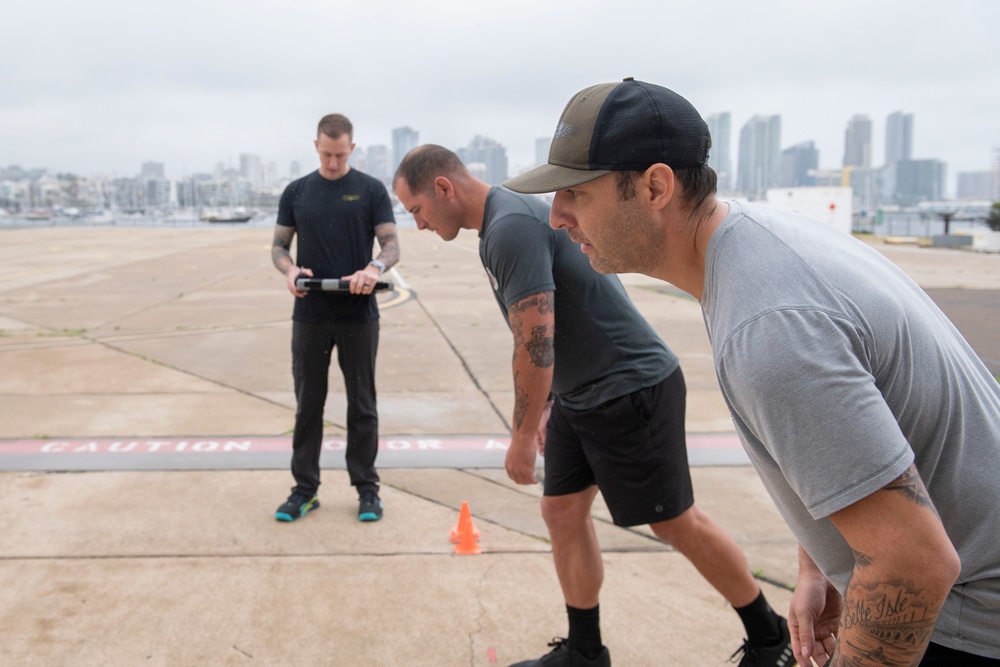 Coast Guard Air Station San Diego Aviation Survival Technicians conduct Rescue Swimmer Physical Training Assessment