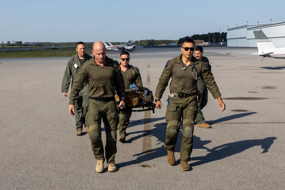 2nd Medical Battalion Conducts En Route Care Exercise Aboard C-146A Wolfhound