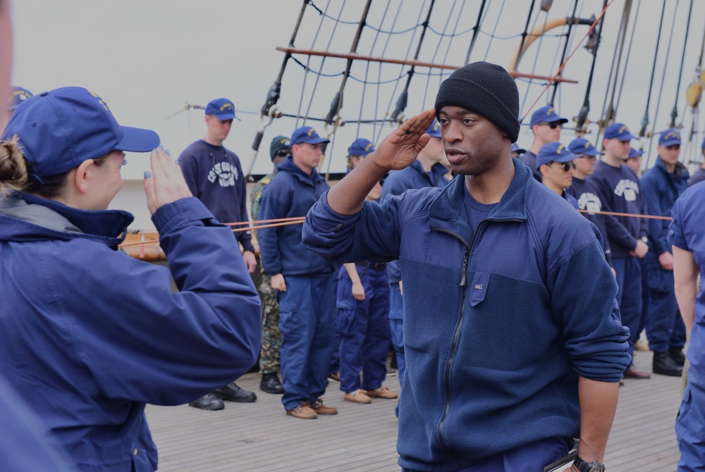 Coast Guard and National Oceanic and Atmospheric Administration Corps officer candidates enter second week of at-sea training in the Atlantic Ocean