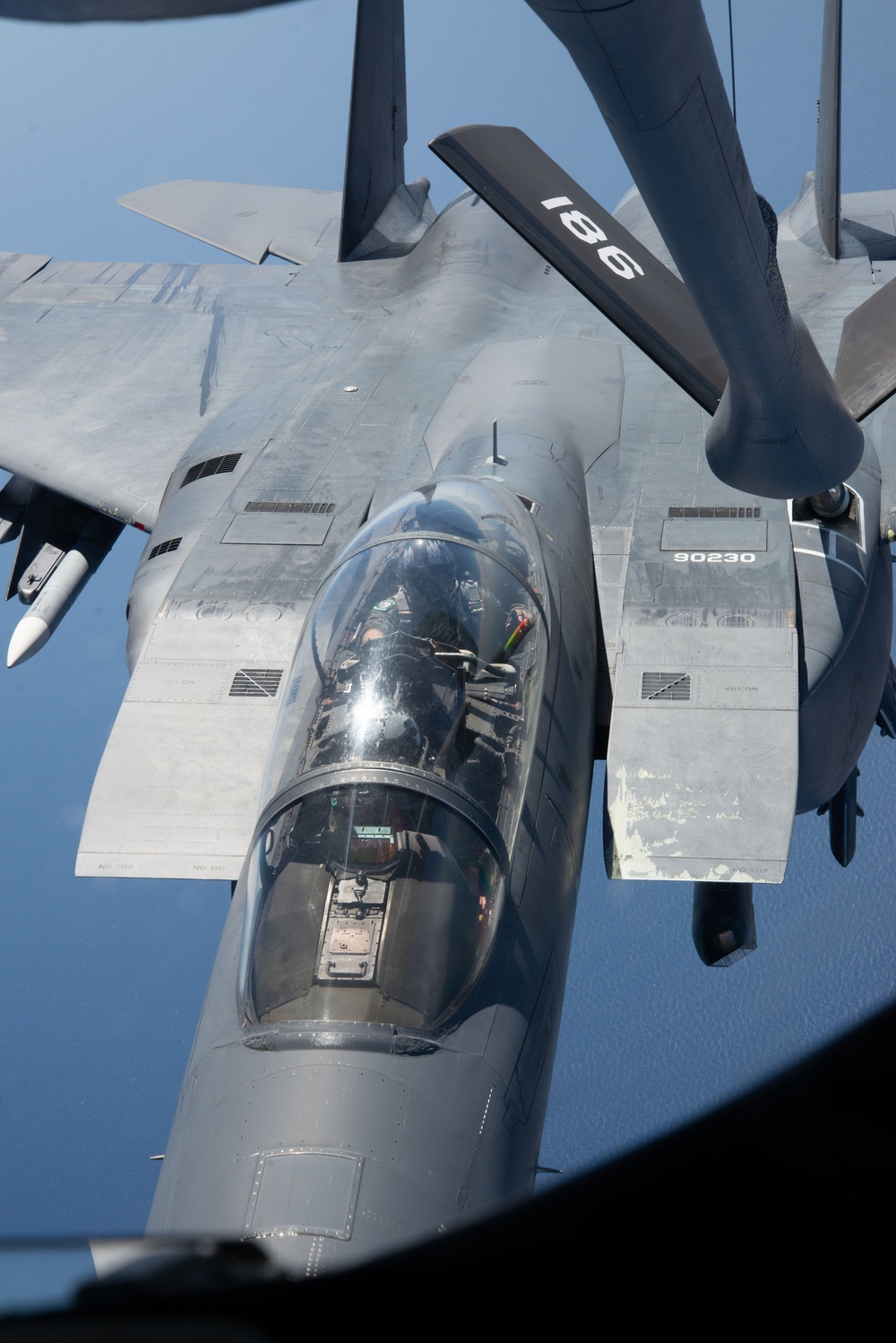 F-15E Eagle Refuels during Southern Strike 2023