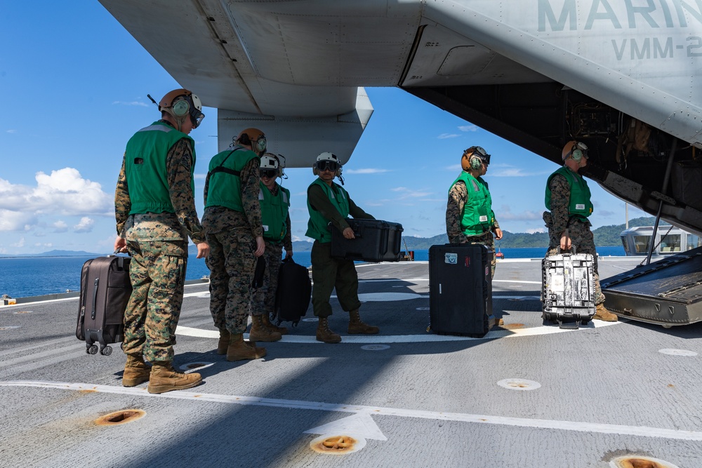 Balikatan 23 | VMM 268 Resupply Aboard SS Curtiss