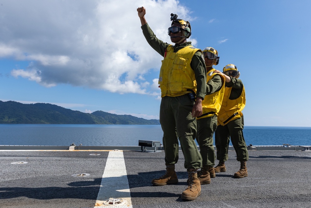 Balikatan 23 | VMM 268 Resupply Aboard SS Curtiss