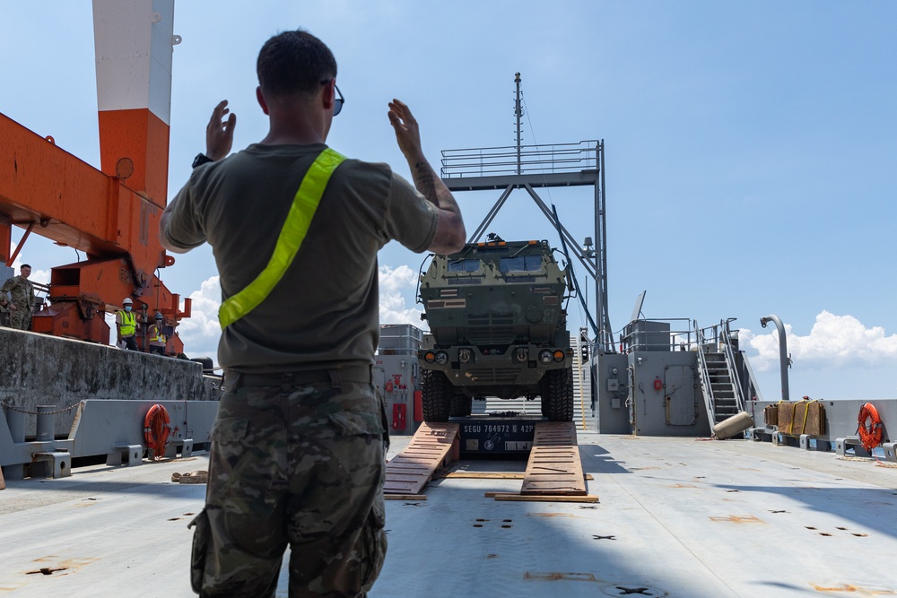 Balikatan 23 | Alpha 5/3 Field Artillery Regiment Conduct HIMAR Transport