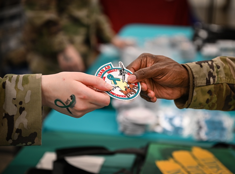 Team Osan supporters wear patches to support SAAPM