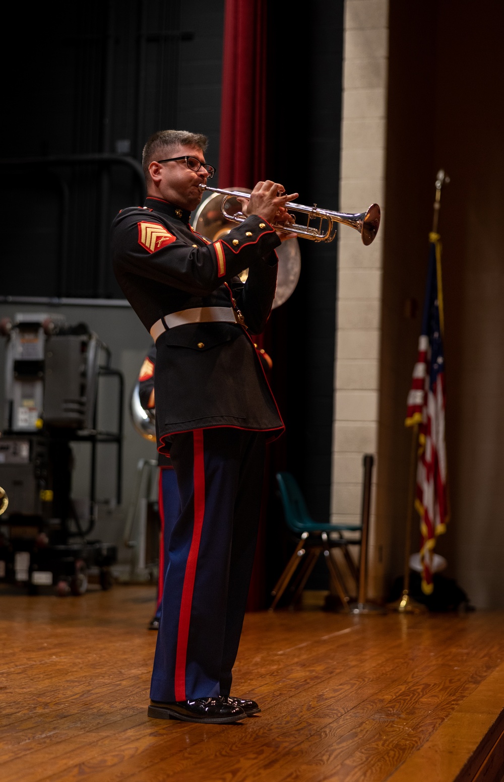 Quantico Marine Corps Brass Band performs at Ruffner Middle School