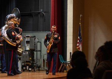 Quantico Marine Corps Brass Band performs at Ruffner Middle School