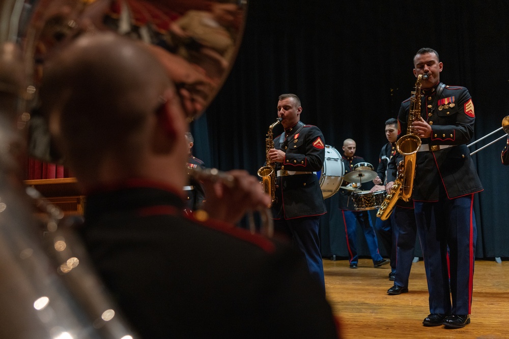 Quantico Marine Corps Brass Band performs at Ruffner Middle School