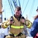 Coast Guard, National Oceanic and Atmospheric Administration officer candidates and embarked foreign military personnel receive firefighting training aboard USCGC Eagle while underway in the Atlantic Ocean