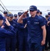 USCGC Eagle personnel recognized for advancing their qualifications while underway in the Atlantic Ocean