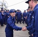 USCGC Eagle personnel recognized during quarters while underway in the Atlantic Ocean