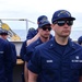 Coast Guard officer candidates, USCGC Eagle personnel muster for quarters while underway in the Atlantic Ocean