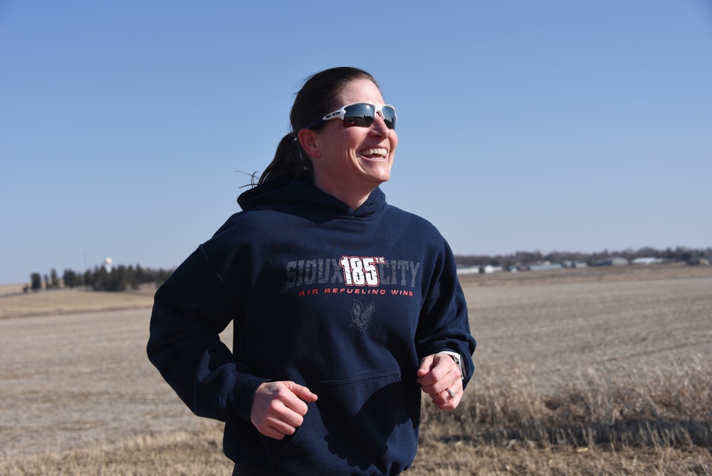 Lt. Col. Jennifer Carlson goes on a run