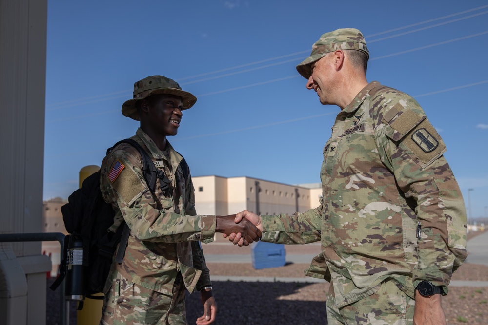 197th Field Artillery Brigade Commander awards soldiers from the 3-197th FAR