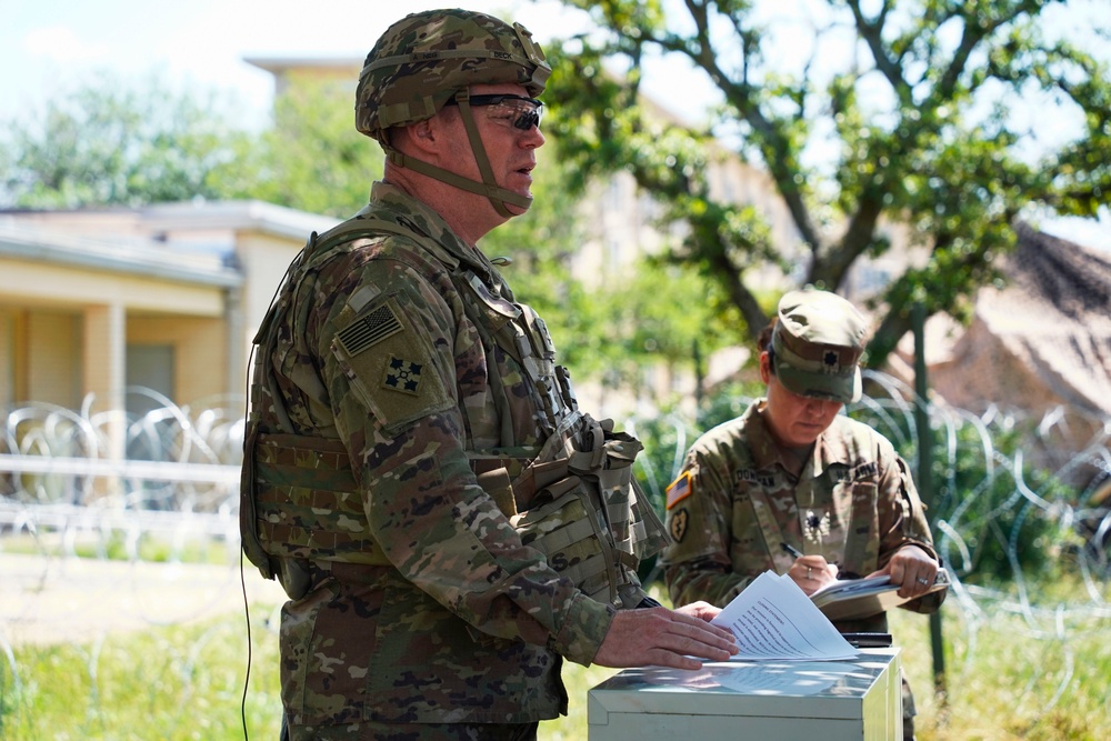 III Armored Corps leaders engage media role-players during Warfighter