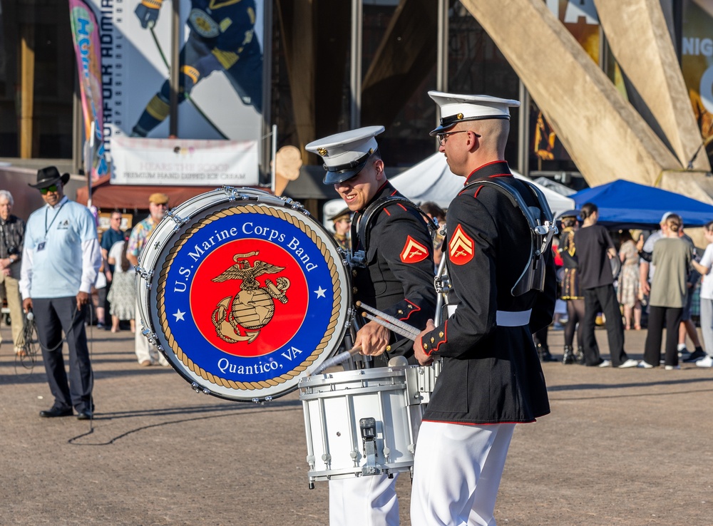 Quantico drumline performs at Virginia International Tattoo