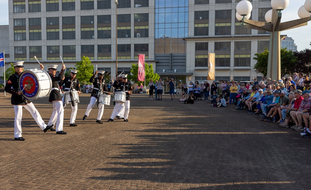 Quantico drumline performs at Virginia International Tattoo