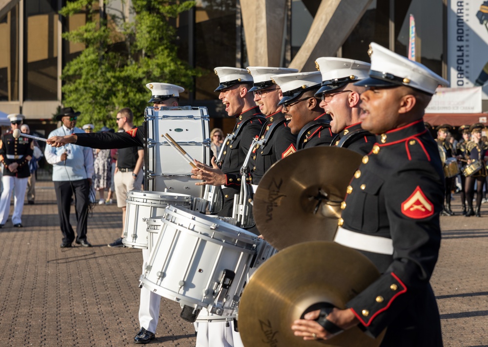 Quantico drumline performs at Virginia International Tattoo