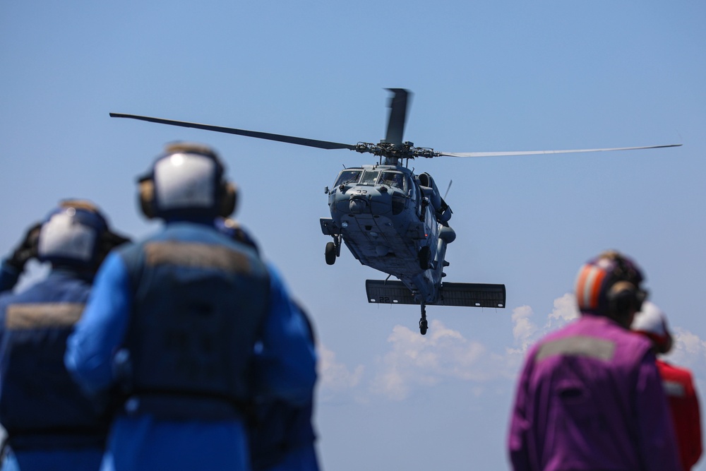 USS Carter Hall Conducts Flight Operations