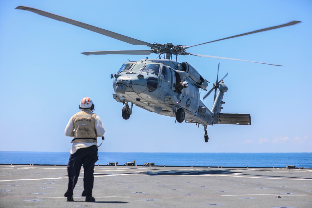 USS Carter Hall Conducts Flight Operations