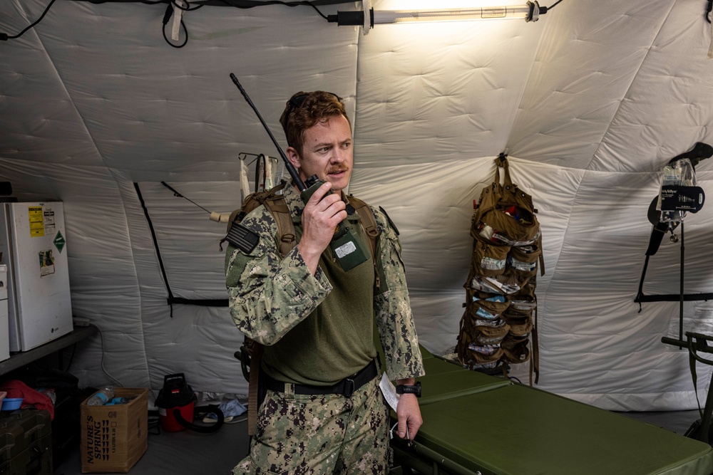 CJLOTS execute a MEDEVAC Drill, prepare for a convoy, and land a causeway ferry on the beach in preparation for Balikatan 23