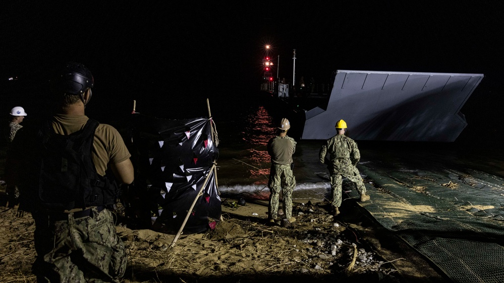 CJLOTS execute a MEDEVAC Drill, prepare for a convoy, and land a causeway ferry on the beach in preparation for Balikatan 23