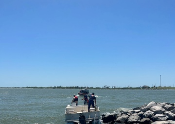 Coast Guard assists 2 aboard grounded vessel near Freeport, Texas