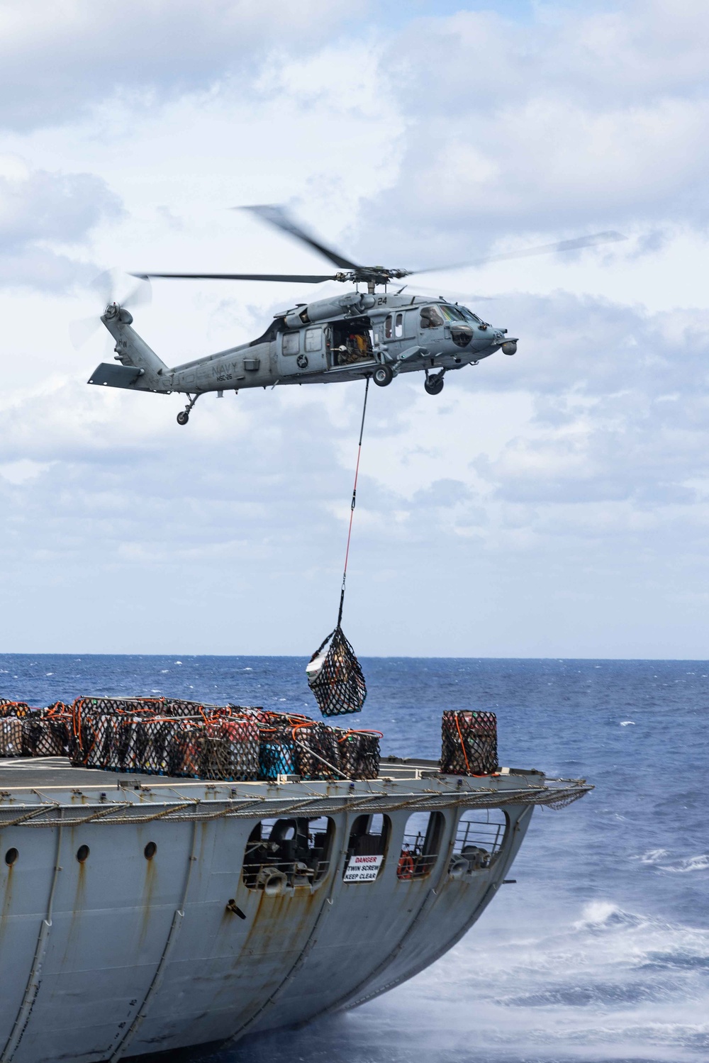 USS Bataan and 26th MEU Conduct Resupply At-Sea