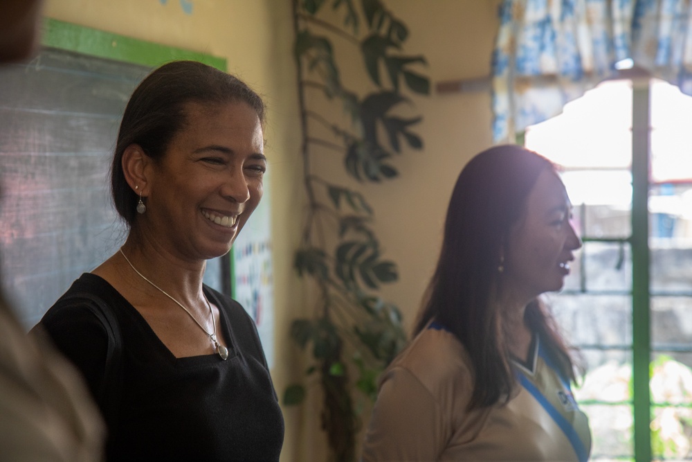 Balikatan 23 | U.S Army Soldiers with USAID representatives tour schools in Fort Magsaysay, Philippines